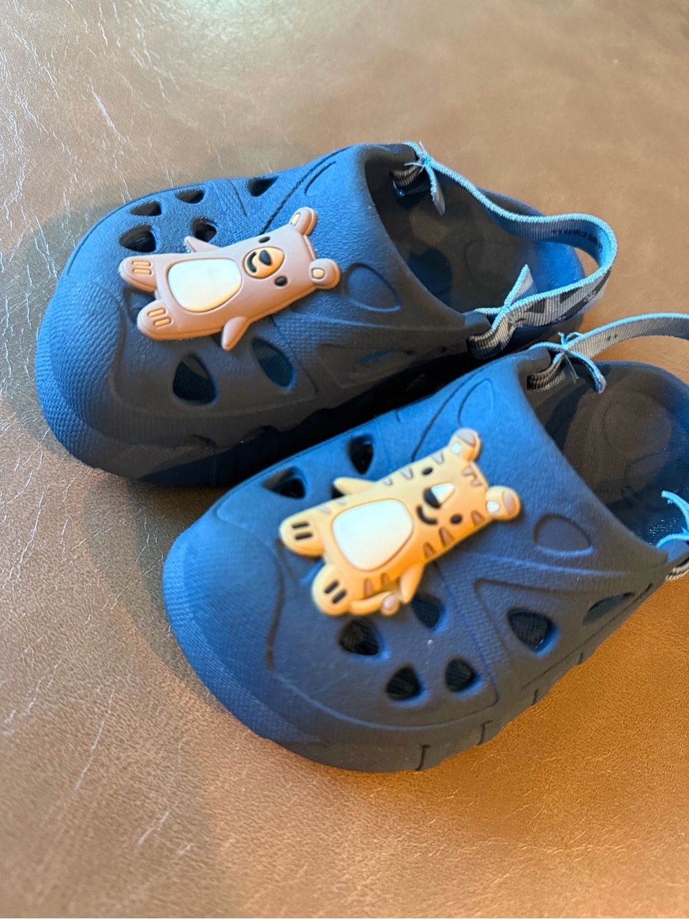 Grendene Kids Navy Blue Slip-On Clog with Cute Bear & Tiger